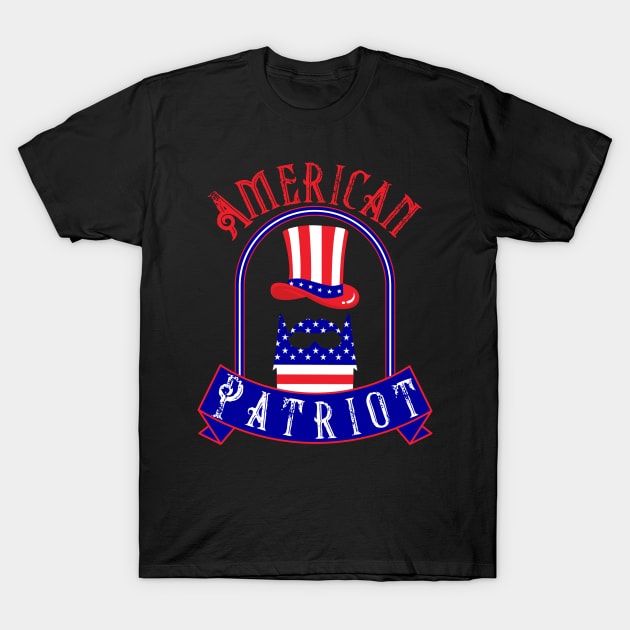 American Patriot - America - Funny T-Shirt by Crimson Leo Designs